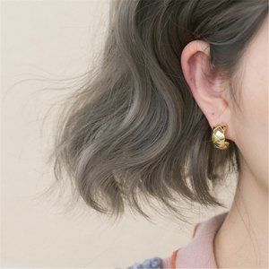 Silver Thick Hoop Earrings Huggie Hoop Earrings Dainty Earrings Hypoallergenic